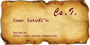 Cser István névjegykártya